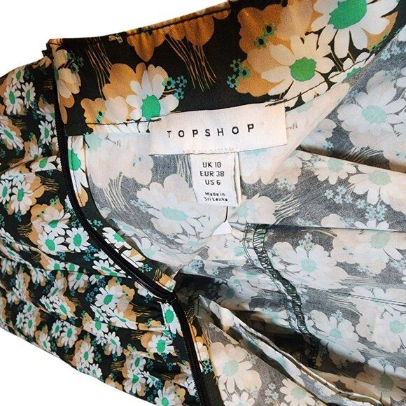 Topshop US 6 Daisy Floral Cutout Maxi Dress Black/Green – NWT - Picture 2 of 12